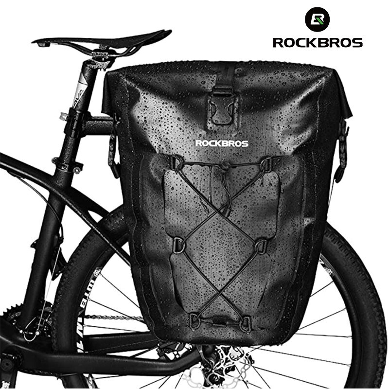 ROCKBROS Bicycle Pannier Bike Bag Rear Rack Bag Waterproof Large Capacity 2Pcs