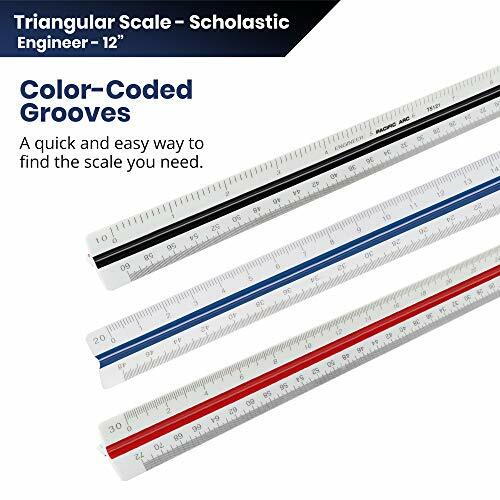 Engineer Triangle Scale Ruler 12 Inch With Etched Markings In Fully Divided