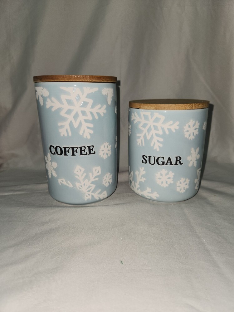 Snowflake Coffee And Sugar canister set