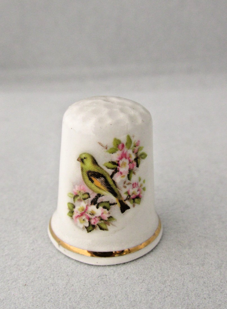 Bone China Thimbles x 6 Birds etc