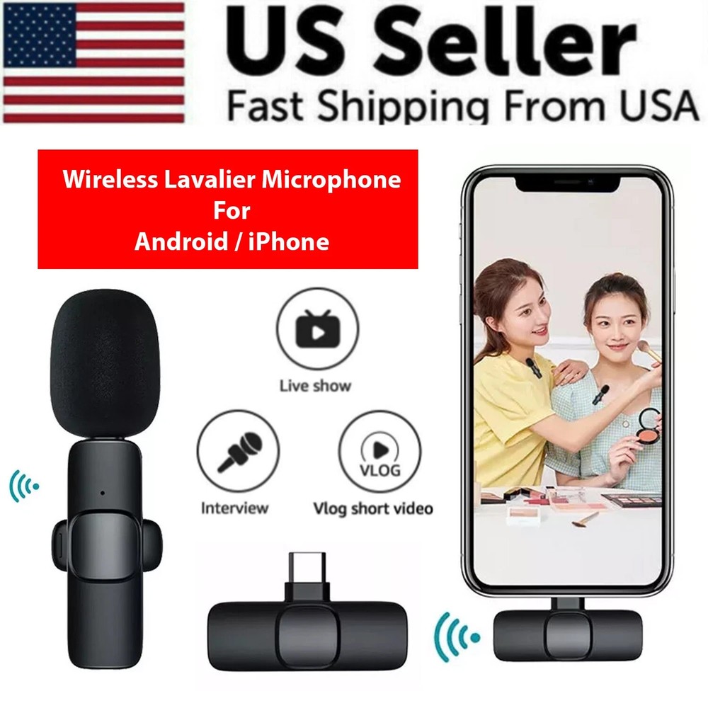 Lavalier Microphone Wireless Audio Video Recording Mini Mic For Android/iPhone*