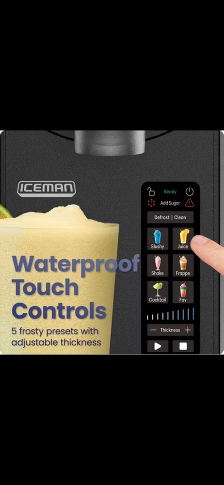 Slushy Maker 64oz Machine Adjustable Thickness 5 Drink Modes Iceman Slush-Ease
