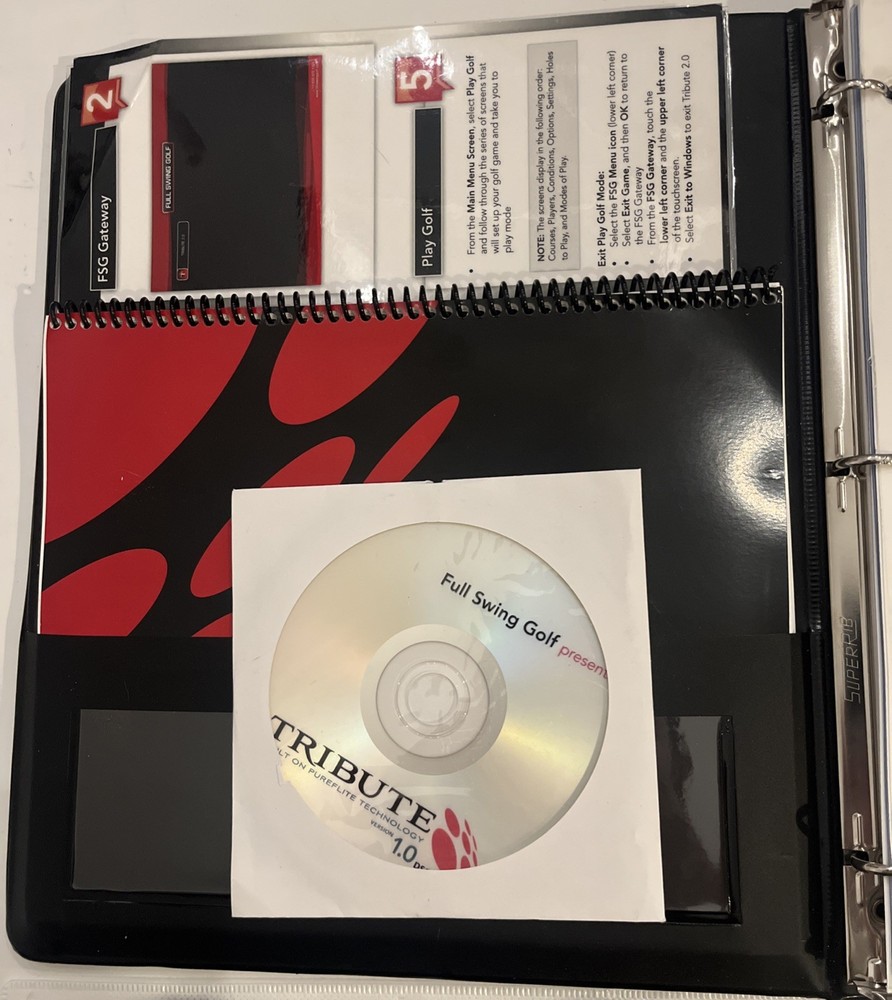 Full Swing Golf Simulator Tribute 2.0 4808 Software Operation Manual Kit