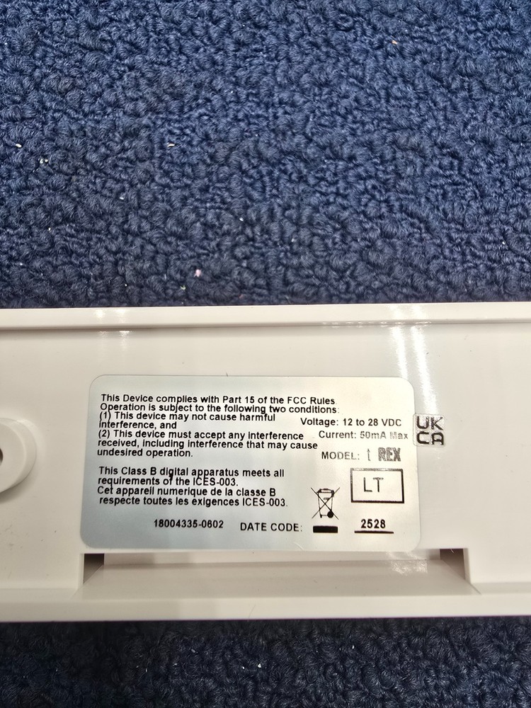 Kantech T-REX-LT Request to Exit Detector with Tamper and Timer White