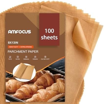 100 Parchment Paper Sheets 9x13 Unbleached