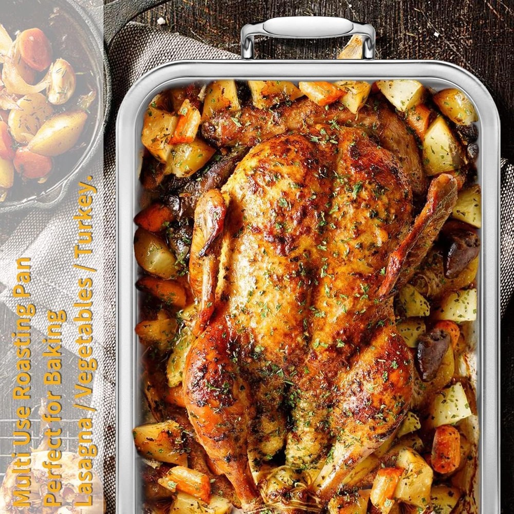 Stainless Steel Roasting Pan - 15" with Rack