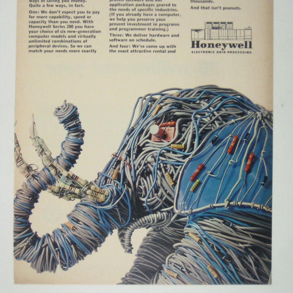 Honeywell Electronic Data Processing Ad Everybody Wants A Computer Works Peanuts