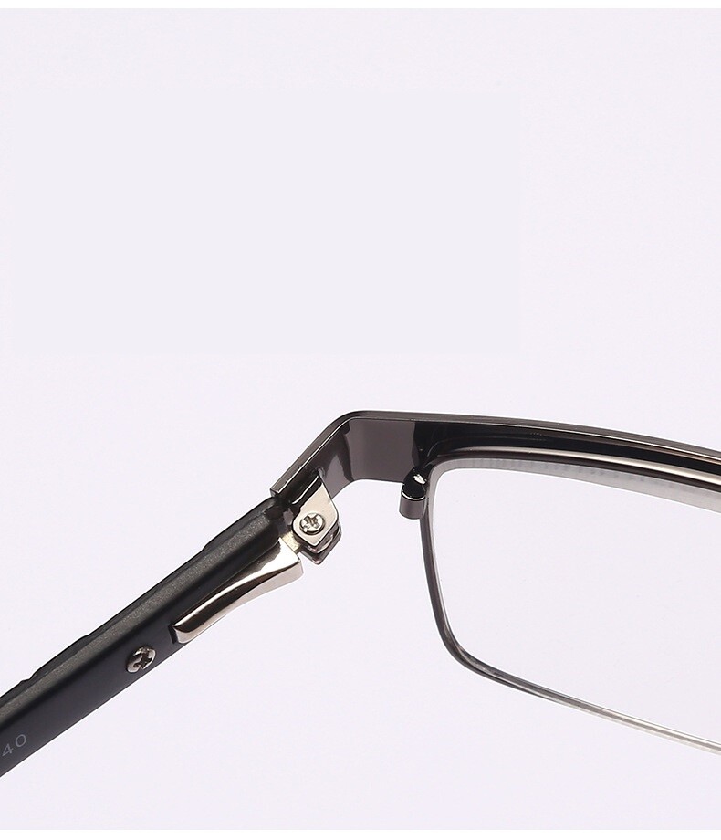 4 Pack Mens Rectangular Metal Frame Classic Reading Glasses Spring Hinge Readers