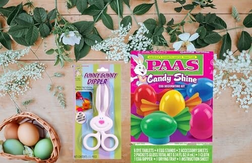 Candy Shine Easter Egg Decorating Kit with Funny Bunny Dipper - Make Your Eggs S