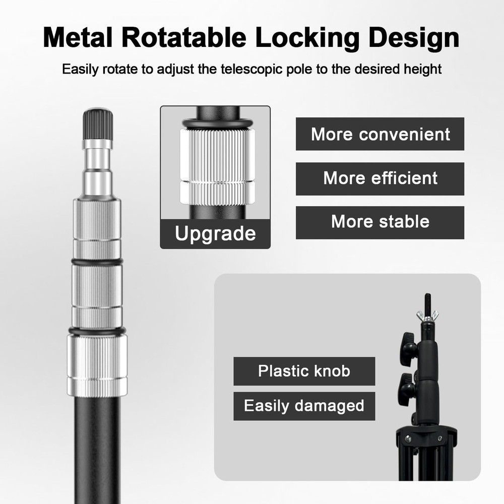 Photography Light Stand, 9.2ft/280cm Portable Reverse Folding Tripod with Tra...