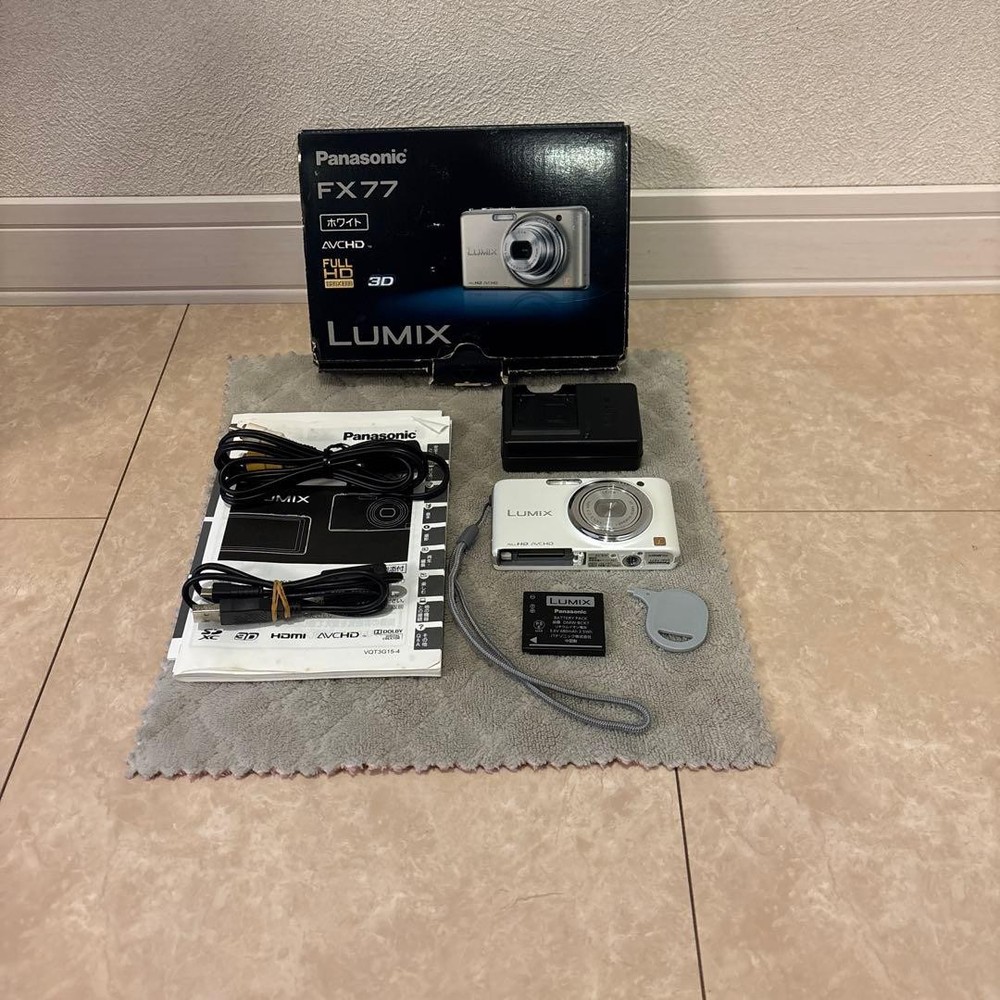 Panasonic FX77 White Compact Digital Camera with Accessories Tested Condition