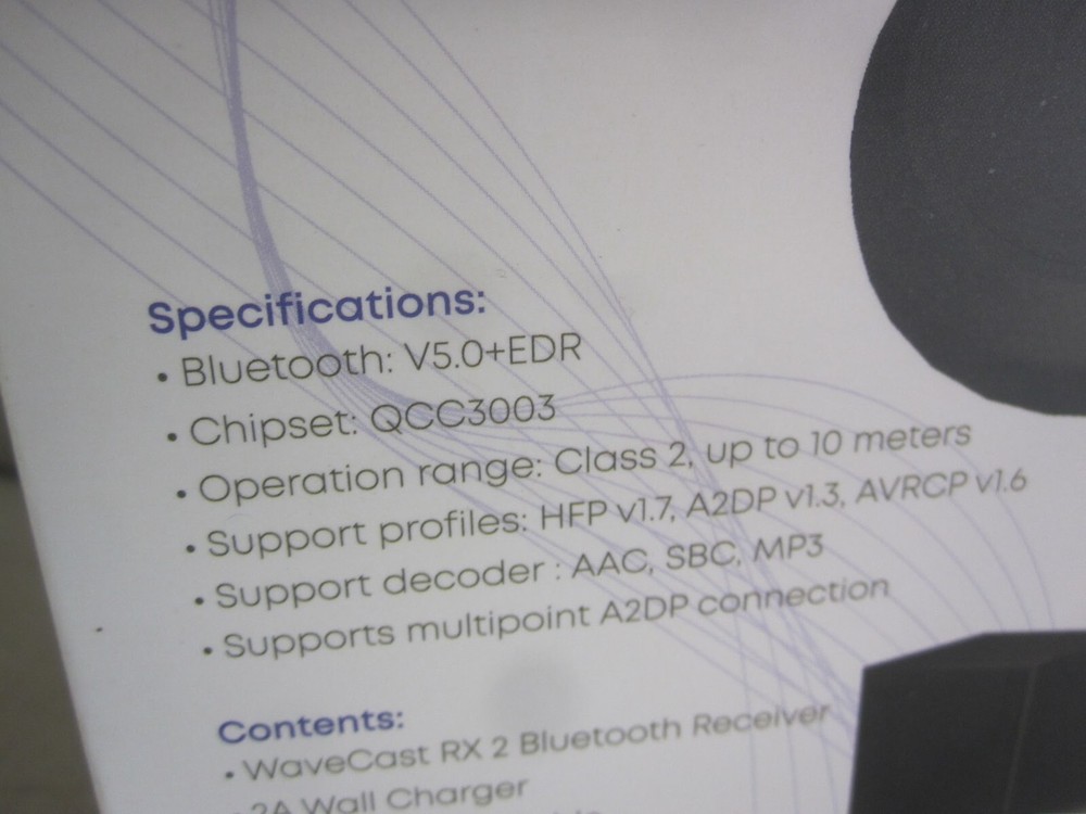Paww Wavecast RX V2 Bluetooth 5.0 Receiver w/Built-In Amplifier