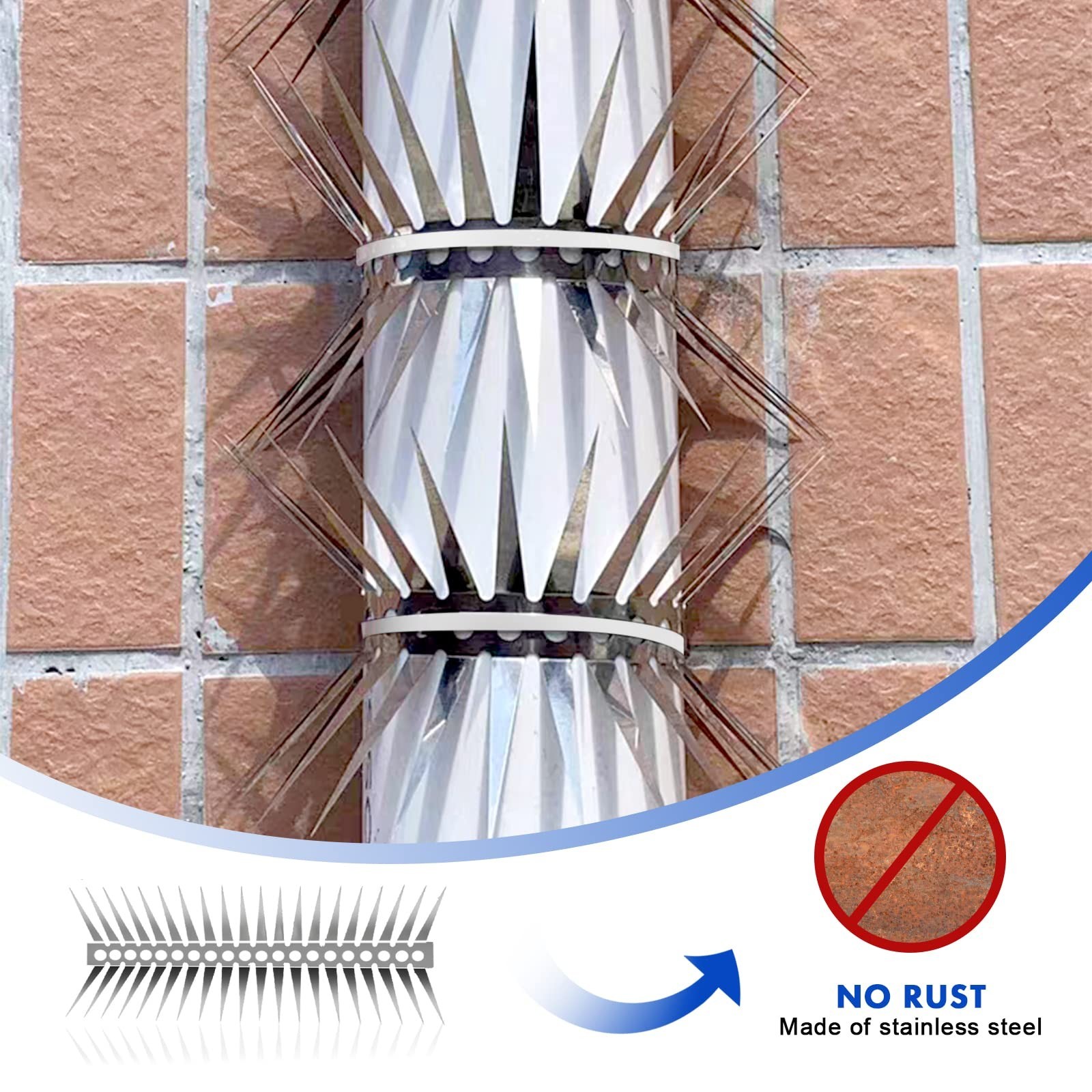YXYBST Bird Spikes - Stainless Steel Fence Spikes for Pigeons, Raccoons, Snak...