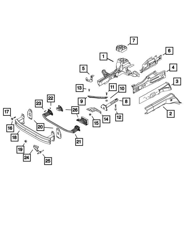Genuine Mopar Front Support Cross-Member 68256192aa
