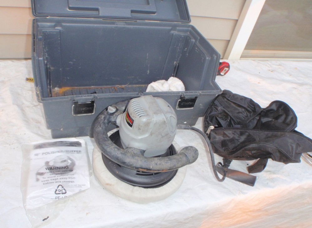 Nice Plastic Toolbox Carry Case w Rockford Polisher Buffer