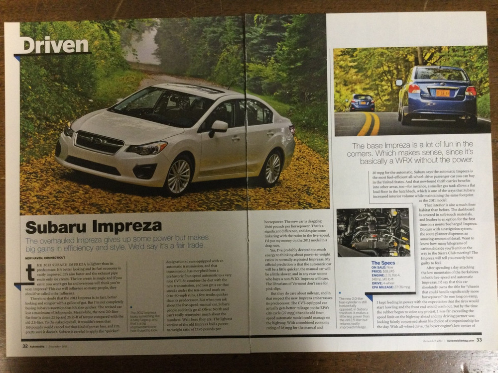 Misc 5322 Article Driven 2012 2012 Subaru Impreza December 2011 3 page