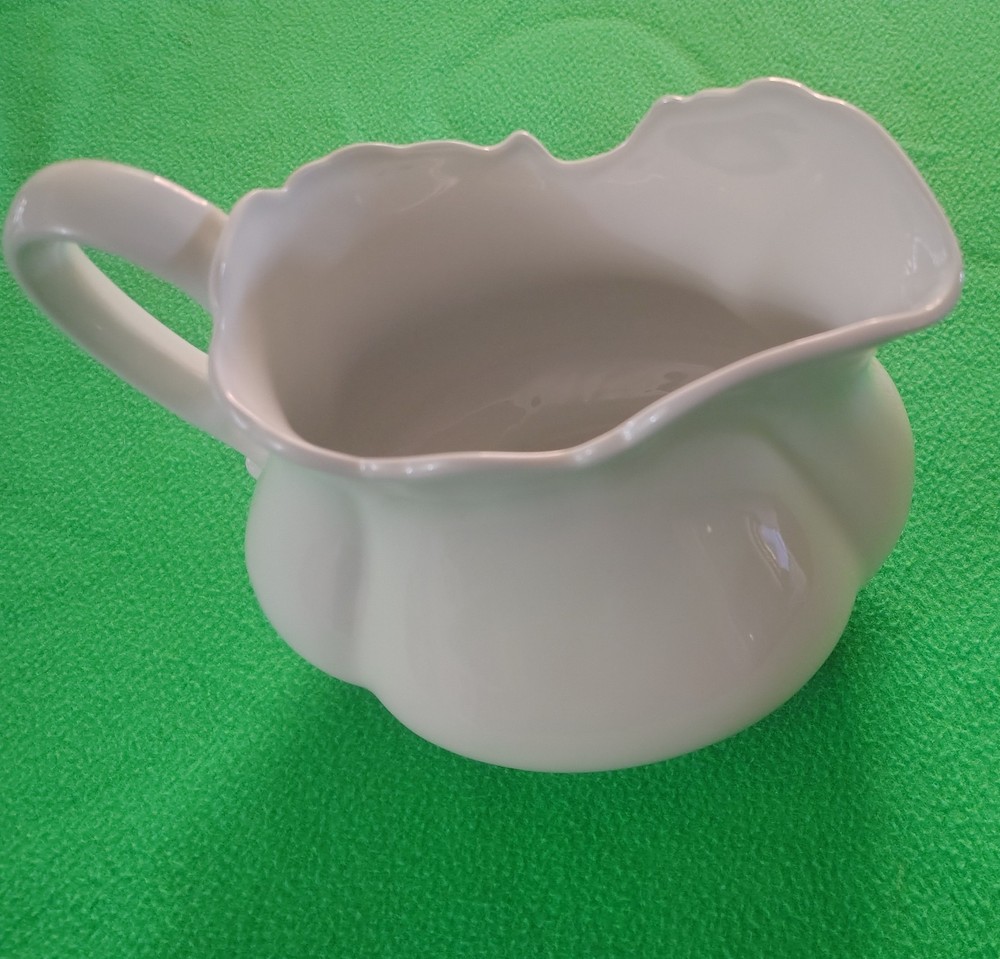 Kaldun & Bogle Neoclassical Crown Hallmark White Ceramic Pitcher Vase