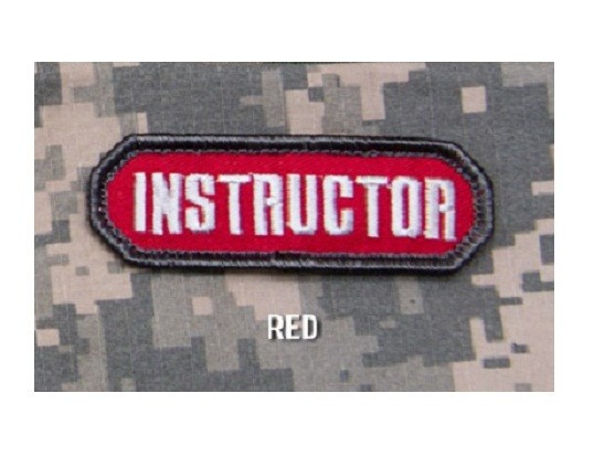Milspec Monkey MSM Morale Patch Nylon - INSTRUCTOR Tab - RED WHITE pattern - NEW