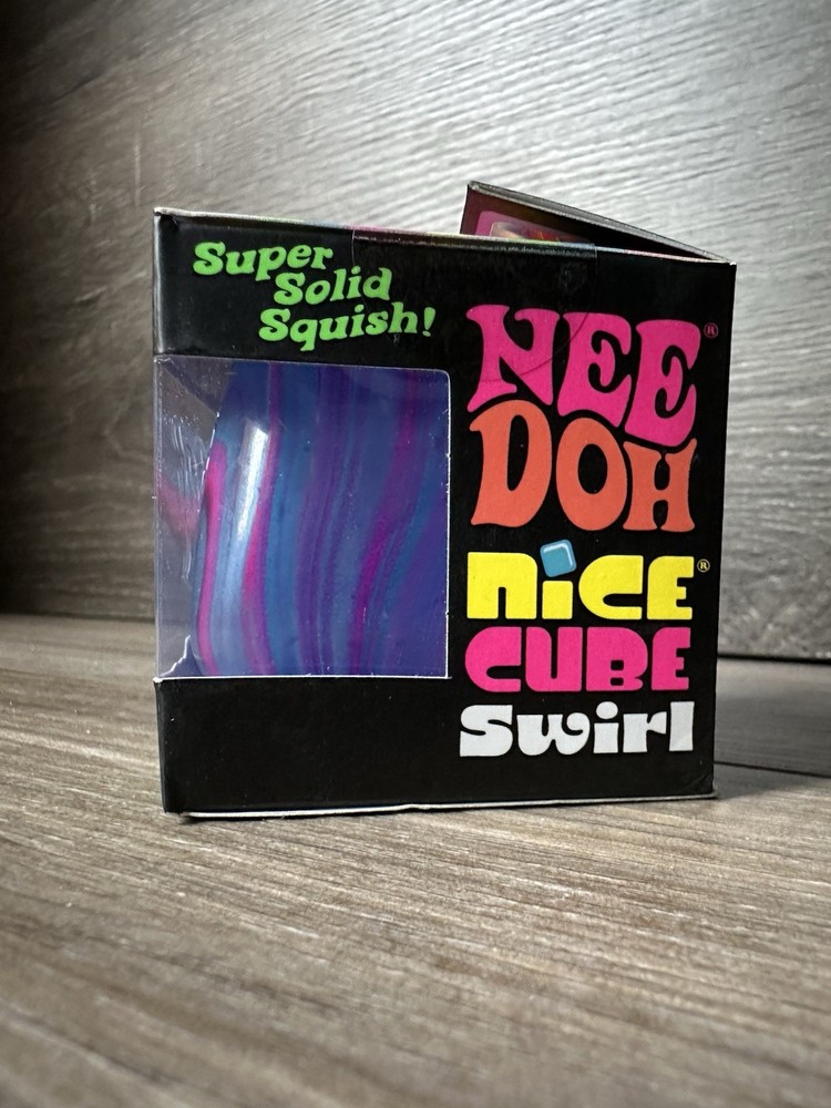 BLUE PURPLE PINK Schylling NeeDoh Nice Cube Swirl. Super Solid Squish AUTHENTIC