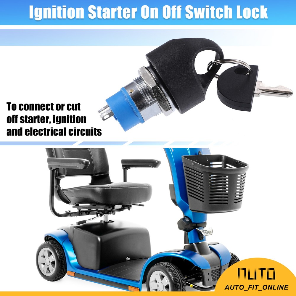 Single Set Ignition Starter on Off Switch Lock with Keys 4 Wheels Universal