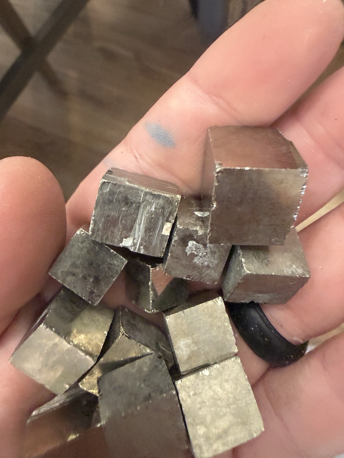 almost 1lb mixed pyrite cubes limonite after pyrite lot 2