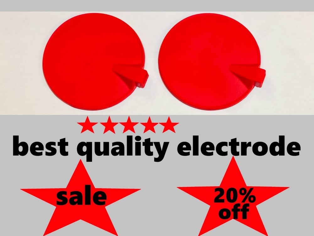 Replacement Reusable Rubber Carbon Electrode Pads Red, 2/pack, 3"