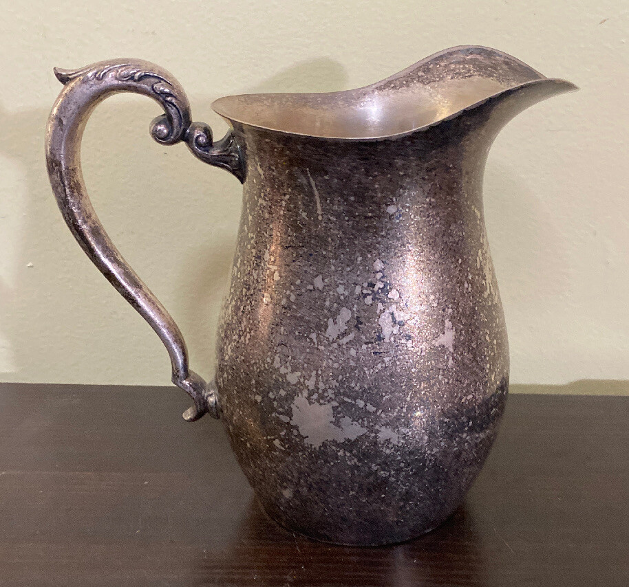 Vintage Crescent Silver Plated Silver-plate Water Ice Tea Pitcher Hallmarked