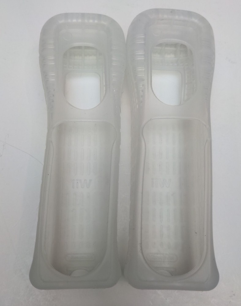 2 Nintendo Wii Remote Controller Silicone Gel Case Covers Clear (2x)