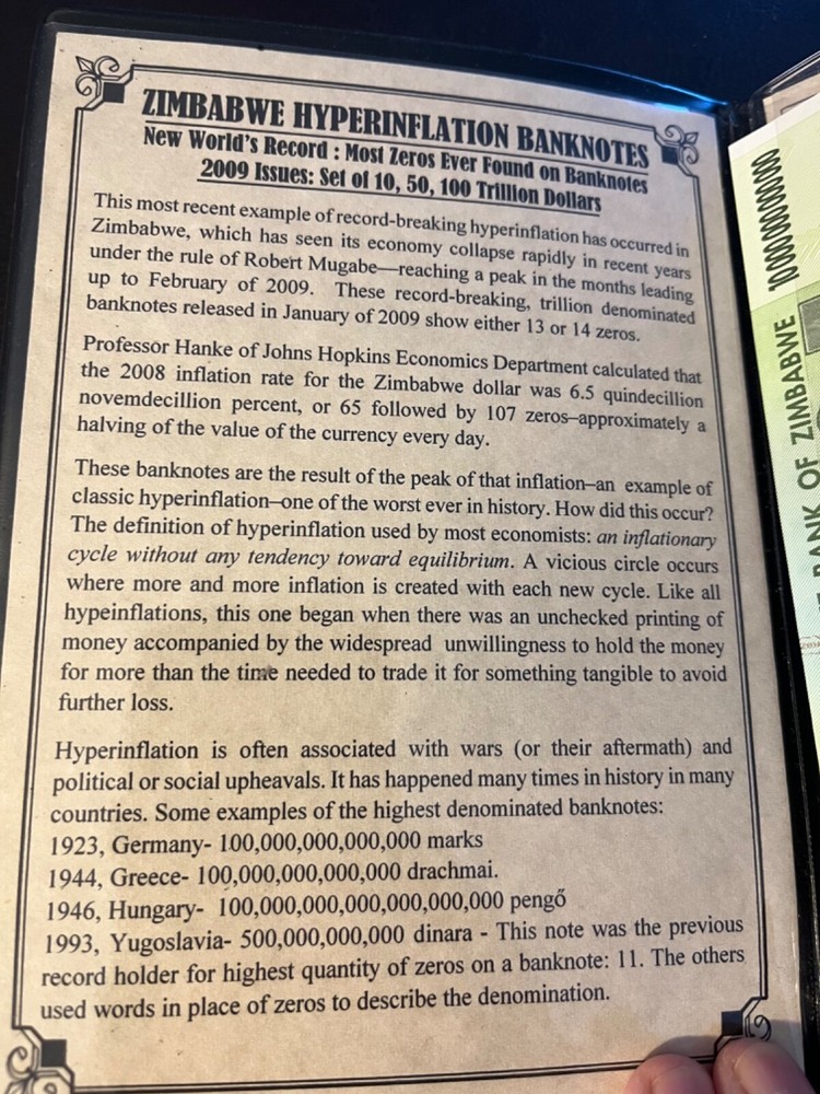 🔥10 Trillion Dollar Note from Zimbabwe. With COA and Case.