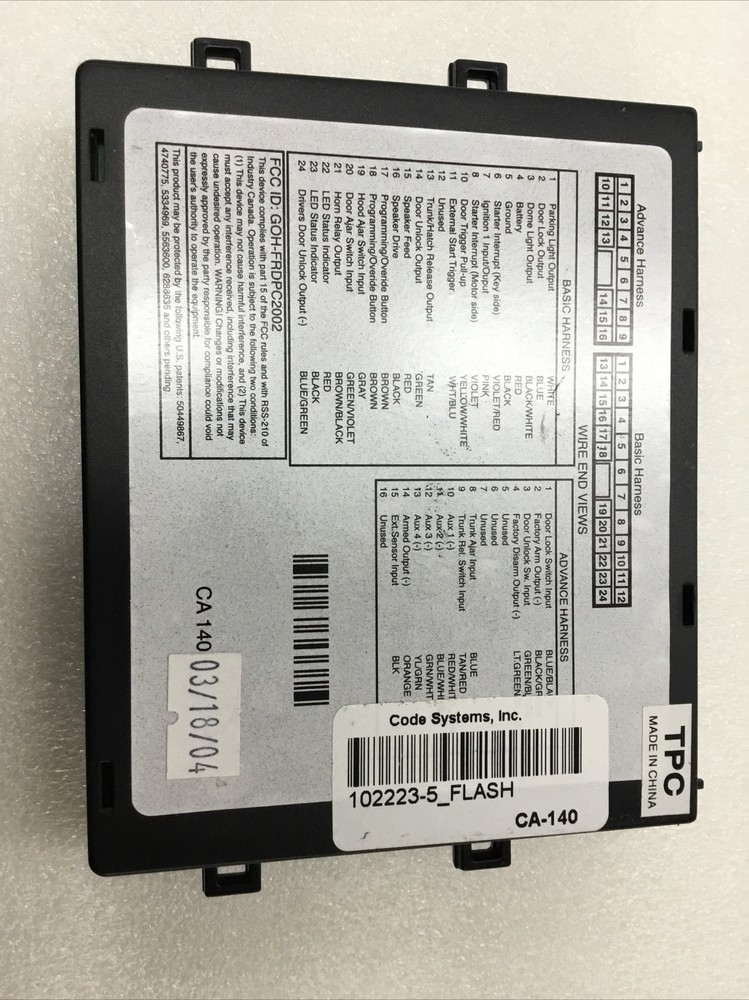 Code Alarm CA-140 Remote Start System Replacement Module