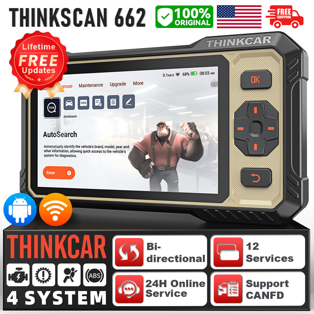 ThinkScan 662 Engine ABS SAS AT TPMS SRS EPB Diagnostic Tool OBD2 Scanner 2026