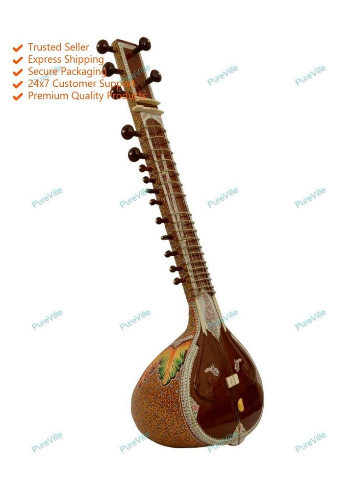 Instrument Hand Craved Work 7 Main String 9 Sympathetic String Acoustic Sitar