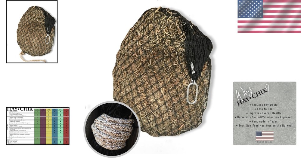 Efficient Horse Feeding Solution - UV Treated Half Bale Hay Net, Easy to Use