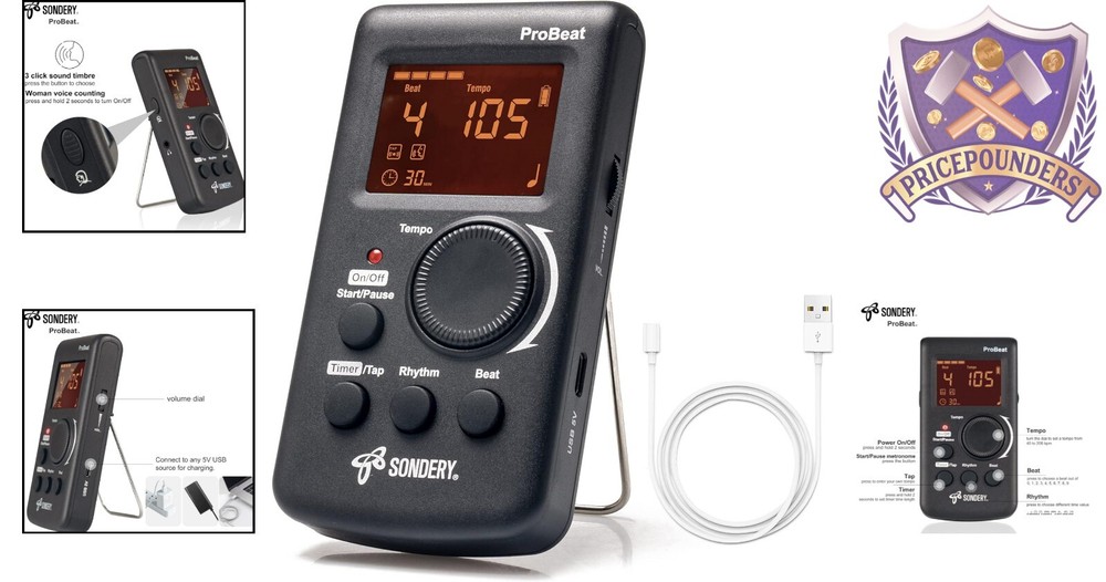 Versatile Digital Metronome with 10 Beat Patterns and USB Rechargeable Feature
