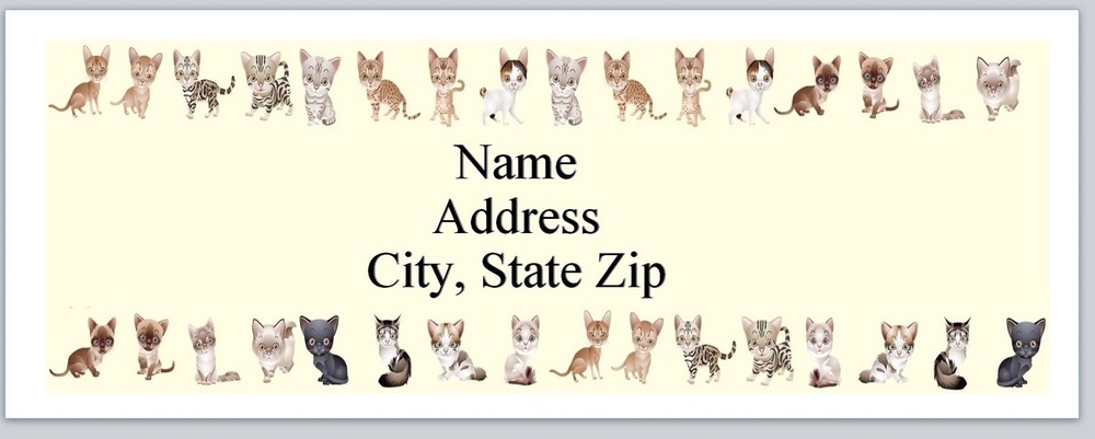Personalized Address Labels Cute Cats  (P 484)