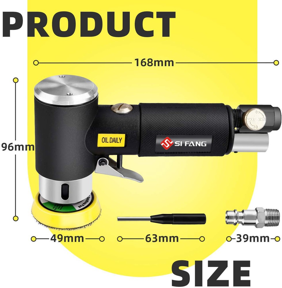 108PC 1"/2"/3" Random Orbit Air Sander Mini Grinding Machine Car Polisher Buffer