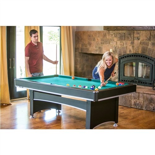 7-Foot 2-in-1 Pool Table and Ping Pong Conversion Top Game Table Set