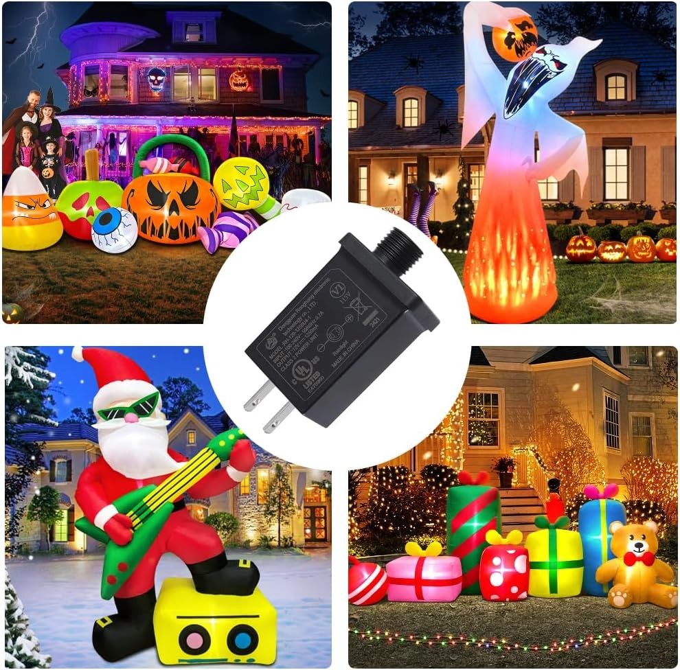 [2Pack] Replacement Yard Inflatable Adapter 12V 1.25A, Transformer US Plug...