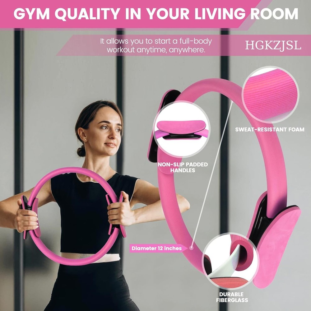 Pink Pilates Ring and Ball Set for Beginners