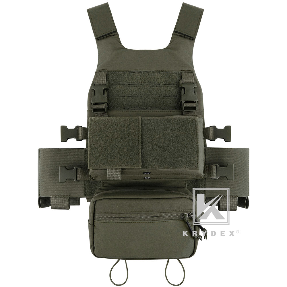 KRYDEX Low Vis Slick Armor Plate Carrier & Tactical Placard Holder & Drop Pouch
