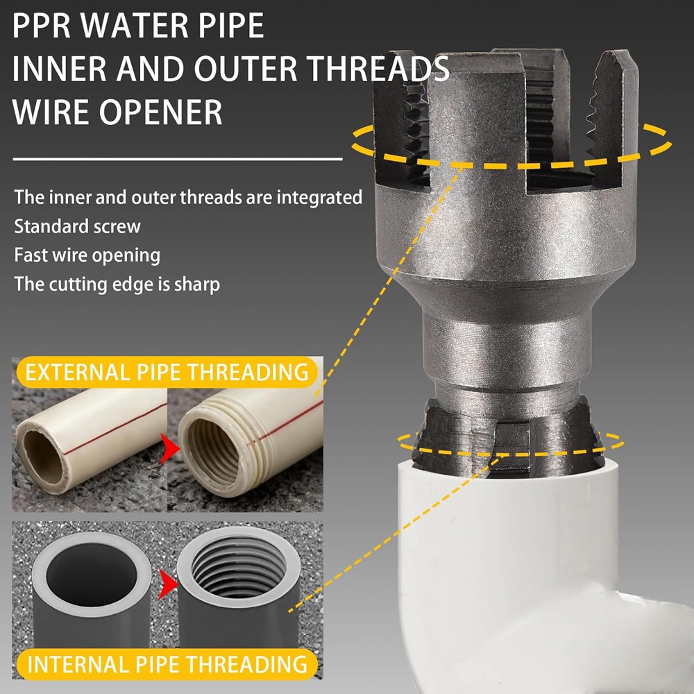 PVC Pipe Threader Kit With Internal & External Threading Tool - USA Standard
