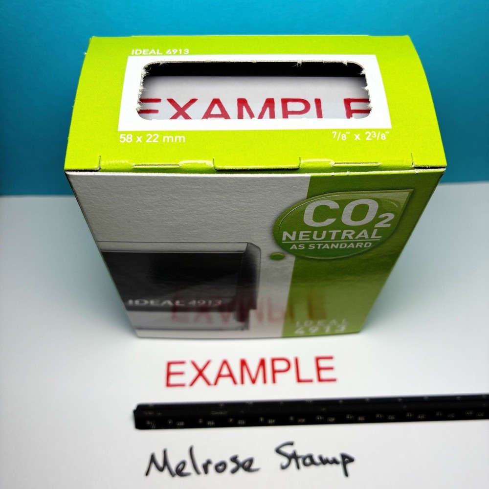 Example Rubber Stamp Red Ink Self Inking Ideal 4913