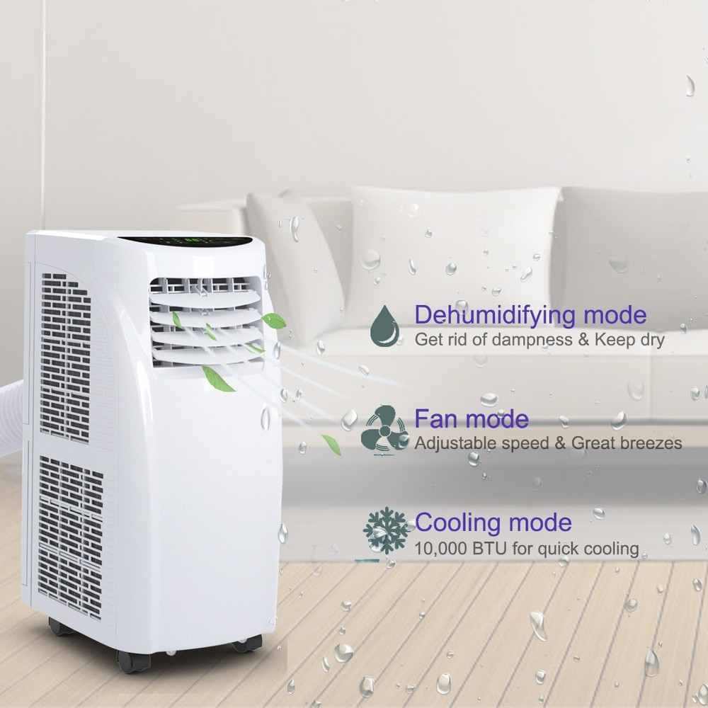 10000 BTU Portable Air Conditioner & Dehumidifier Function Remote w/ Window Kit