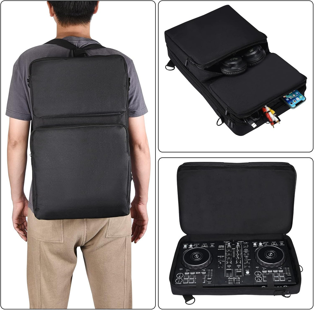 Padded DJ Controller Case for Pioneer DDJ-FLX4, DDJ SB3 400, Protector Bag Backp