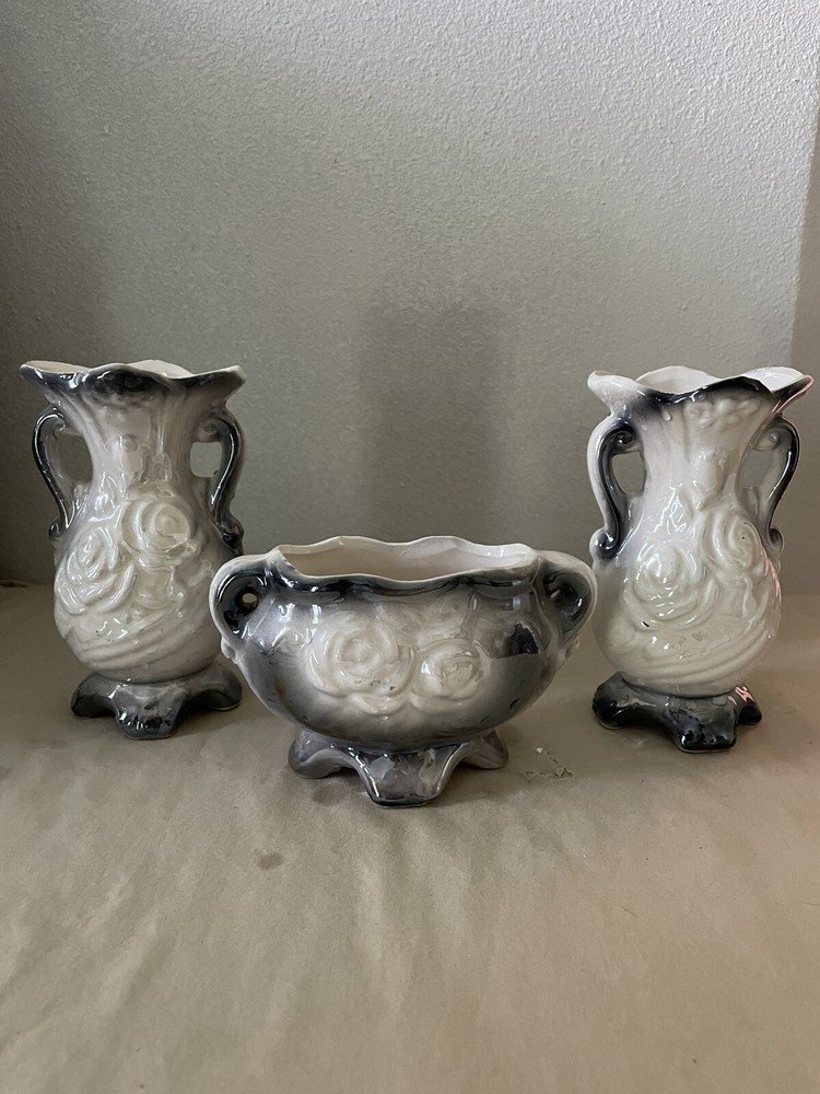 Ceramic Small vase set 1990s vintage