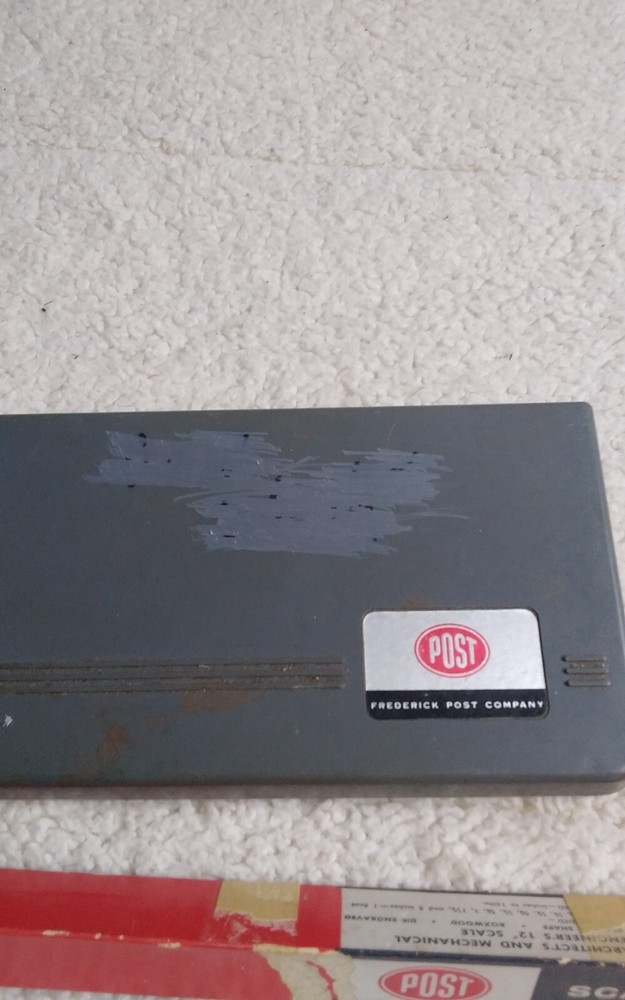 Post Techmaster Drafting Instruments 1143 w/ 12" Scale Wooden Ruler