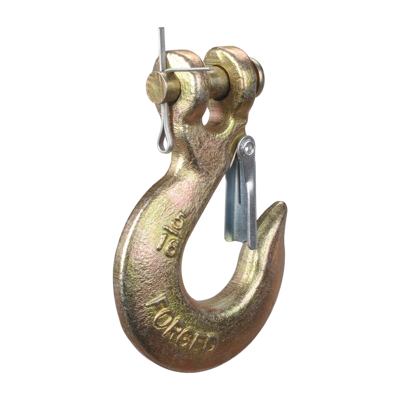(2) 5/16" Grade 70 Steel Heavy Duty Forged Clevis Slip Hook With Safety Latch