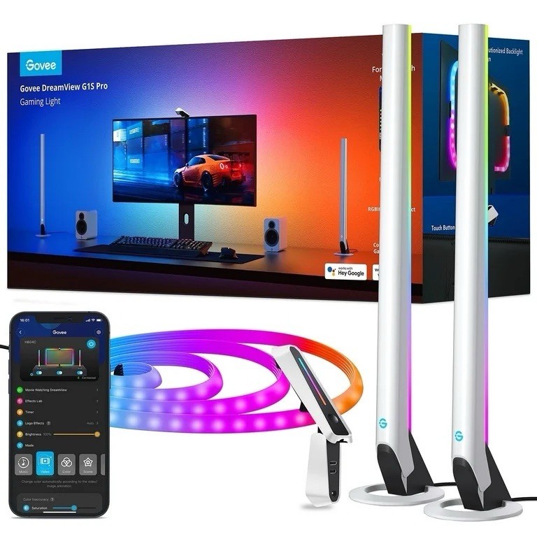 Govee DreamView G1S Pro Indoor LED Gaming Lights with Light Bar and Camera New