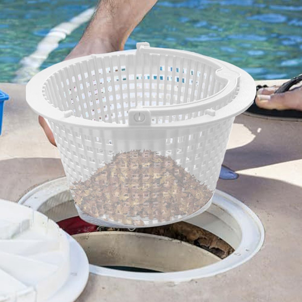 Pool Basket Skimmer Leaf Cleaning Strainer Handle Equipped Pool Skimmer