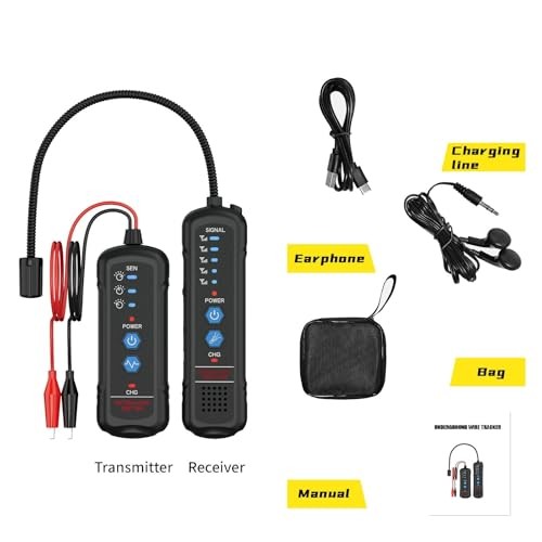 Underground Wire Locator and Cable Tracker Kit, Professional Wire Finder with